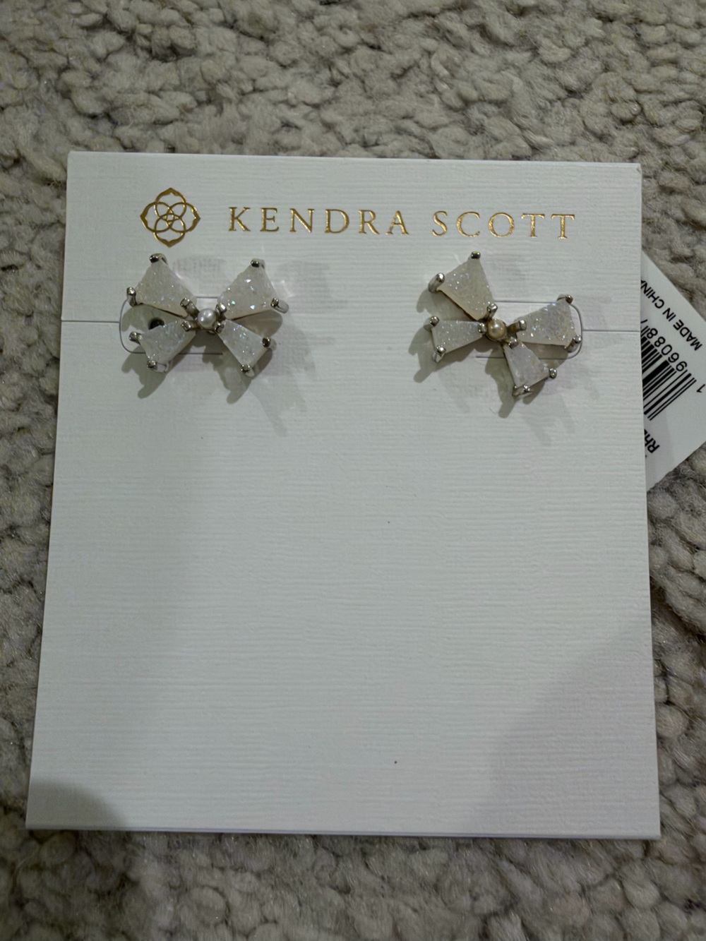 Kendra Scott White Druzy Cross Wall Accents with Silver Details